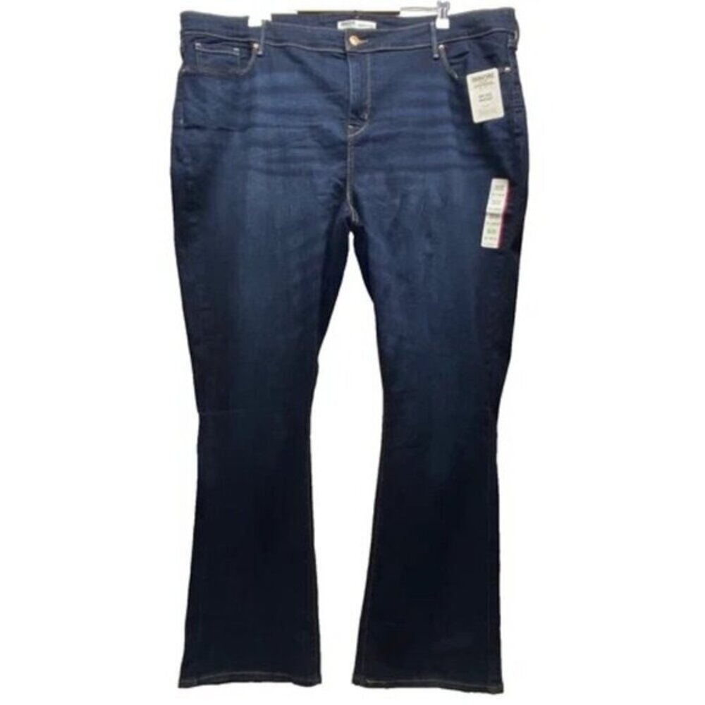 Levi Signature Gold Jeans Women's 26L Dark Denim‎ Mid Rise Bootcut (38x34) NWT